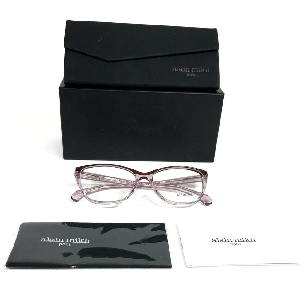 Alain Mikli Eyeglasses Frames A03502 004 Transparent Purple Brown 54-15-140